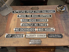 Cast Iron Funny Signs