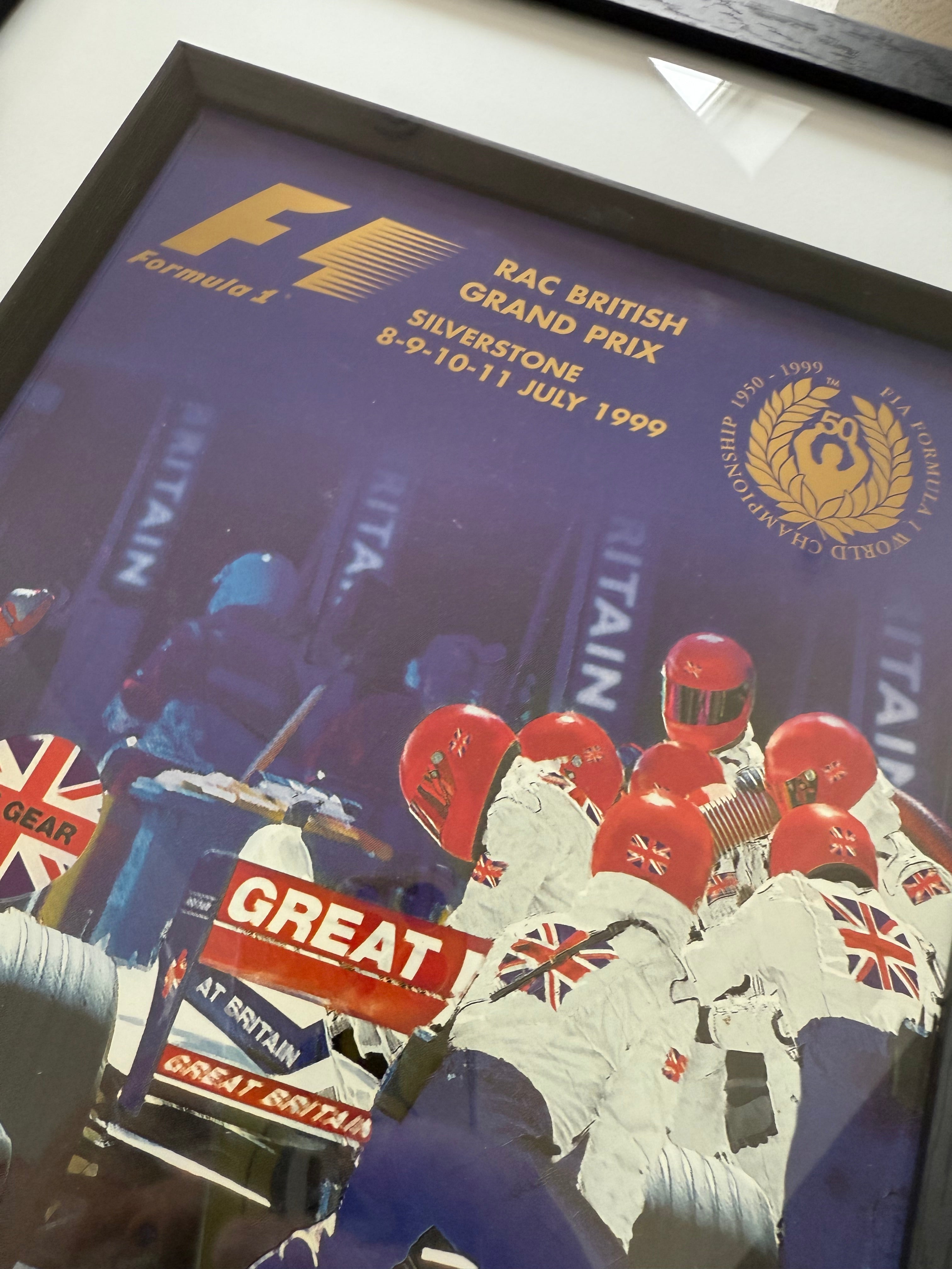 Framed David Coulthard Signed 1999 British Grand Prix Programme