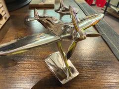 Polished Spitfire Desk Model - 21cm Plane / Aircraft
