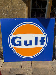 HUGE Genuine Gulf Petrol Forecourt Sign