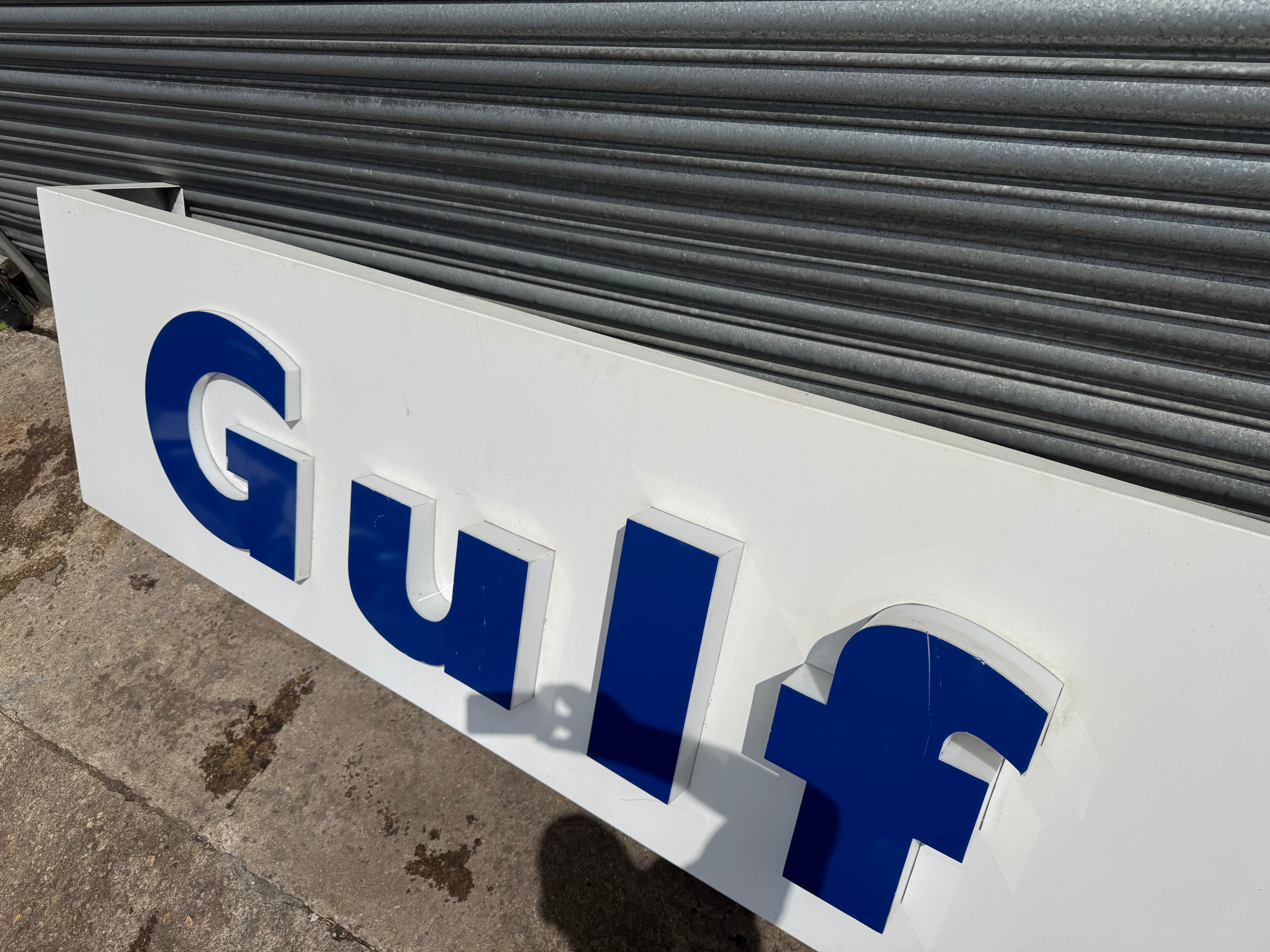 HUGE Original Gulf Petrol Station Canopy Sign