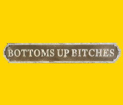 Bottoms Up Bitches Sign