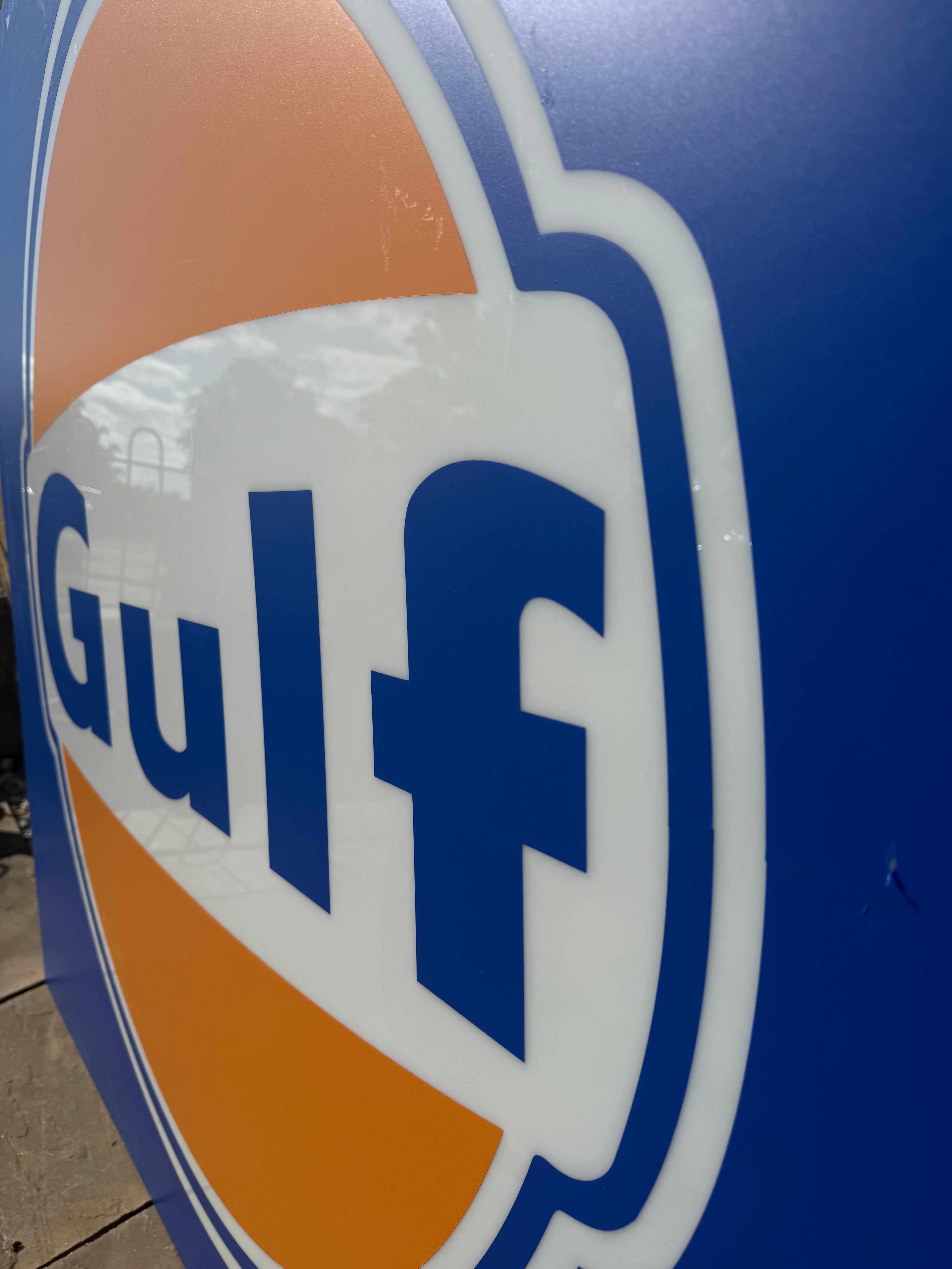 HUGE Genuine Gulf Petrol Forecourt Sign