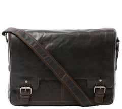 Men’s Large Messenger Leather Laptop Bag     8343