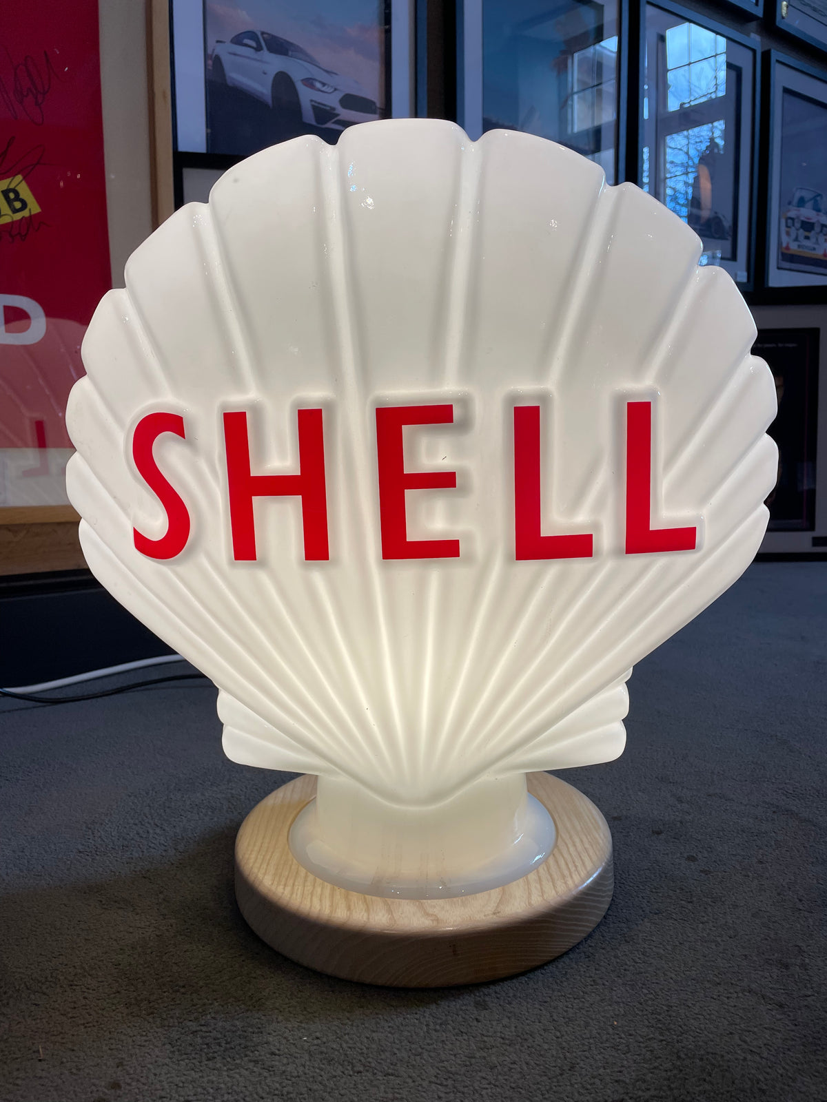 Shell Glass Petrol Pump Globe Lamp