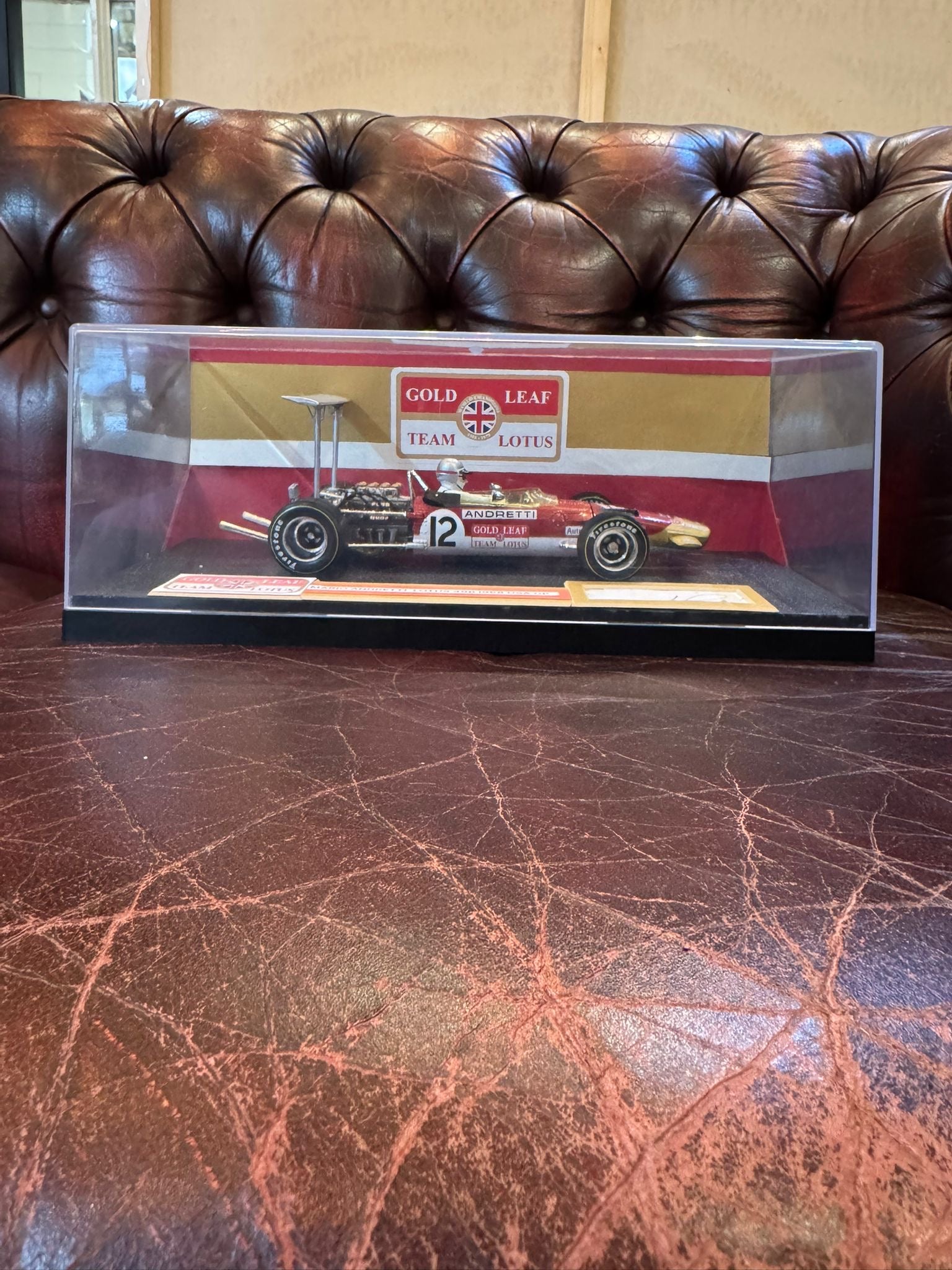 Mario Andretti Signed 1:18 Scale Lotus 49B 1968 Race Car