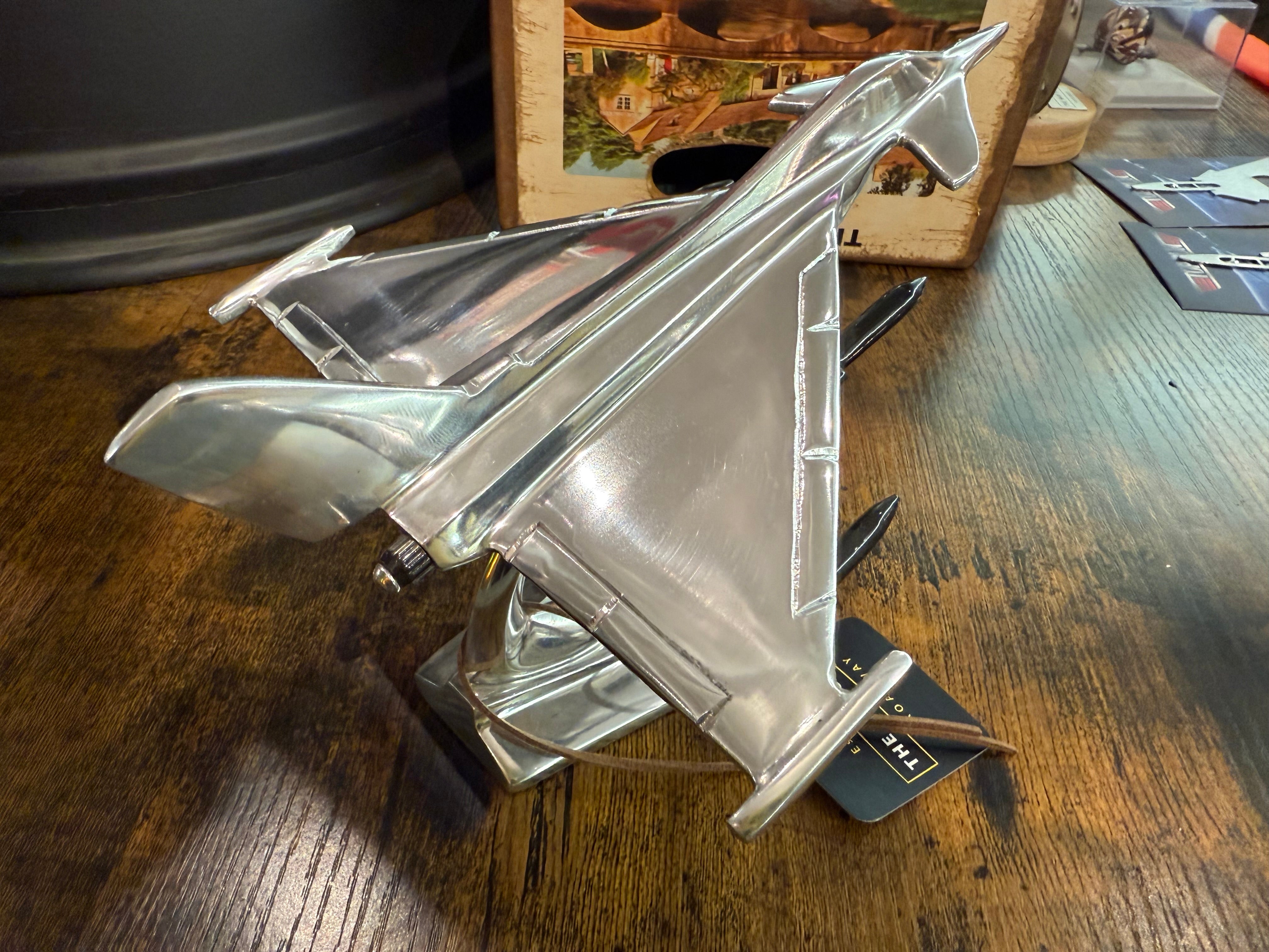 Eurofighter Typhoon Polished Aircraft Airplane Desk Model - 23cm