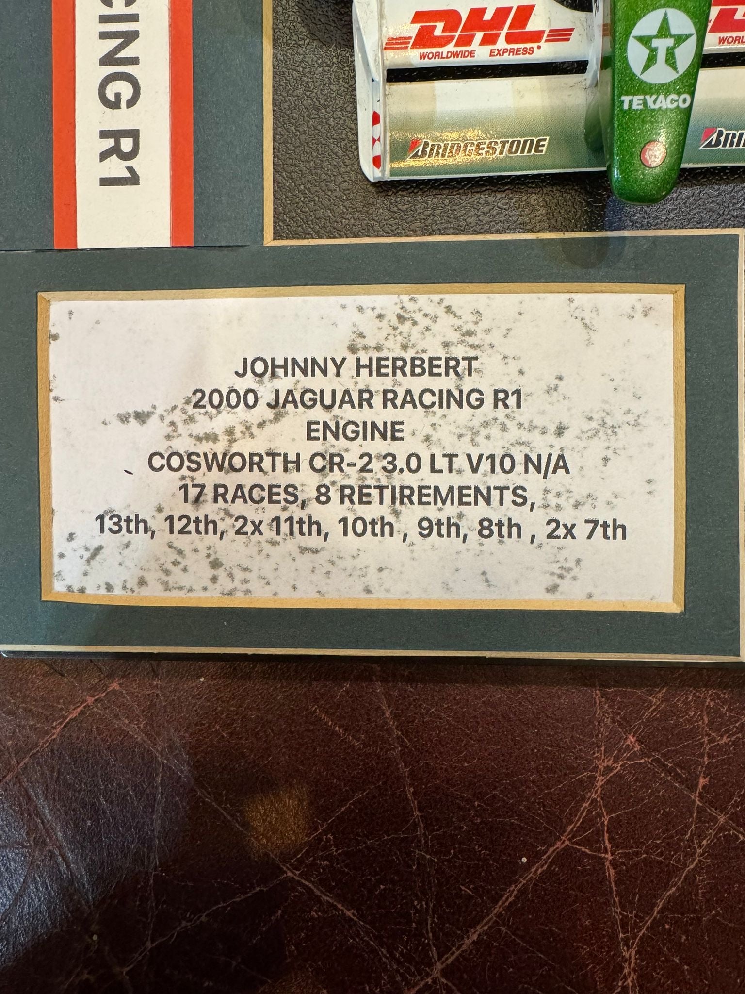 Johnny Herbert Signed 1:18 Scale Jaguar F1 Car Display Piece