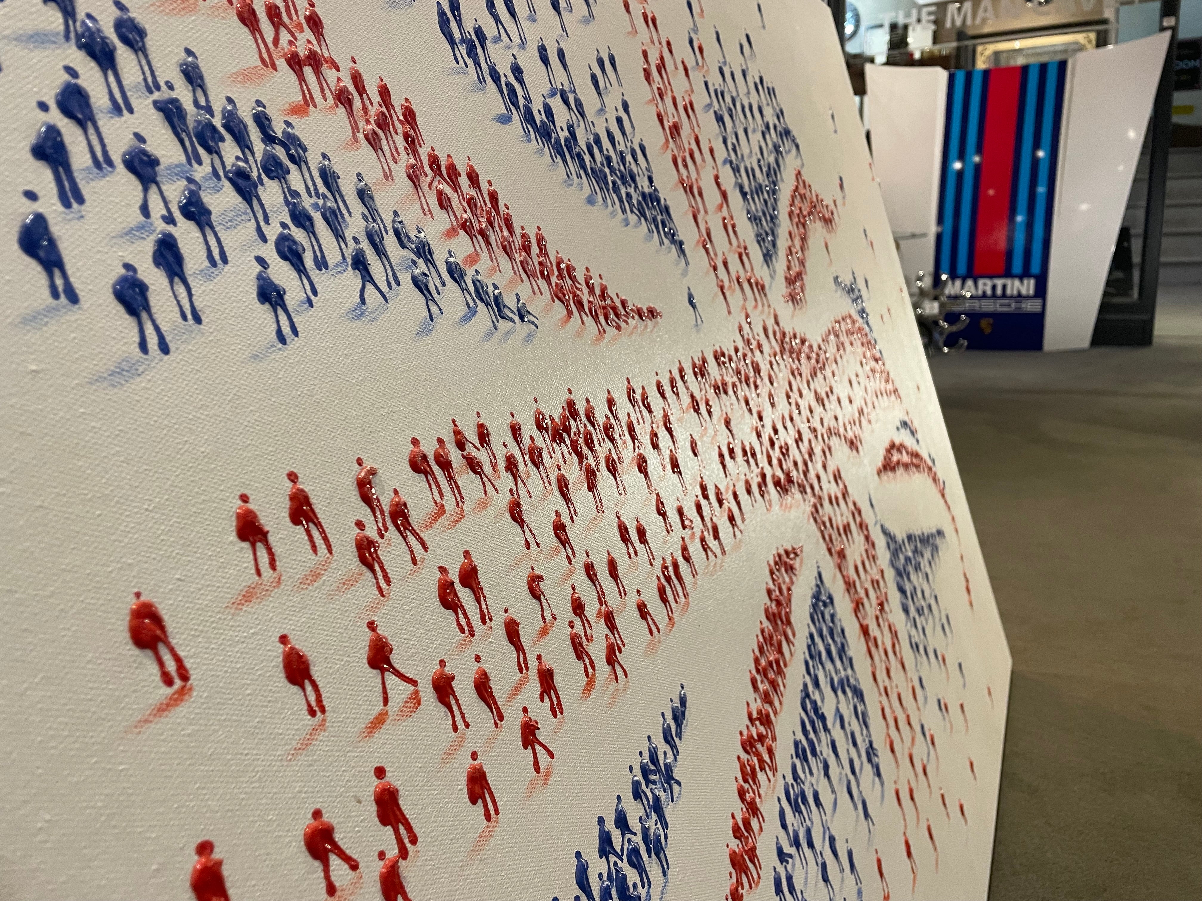 Minimalist Union Jack Hand Painted People Art