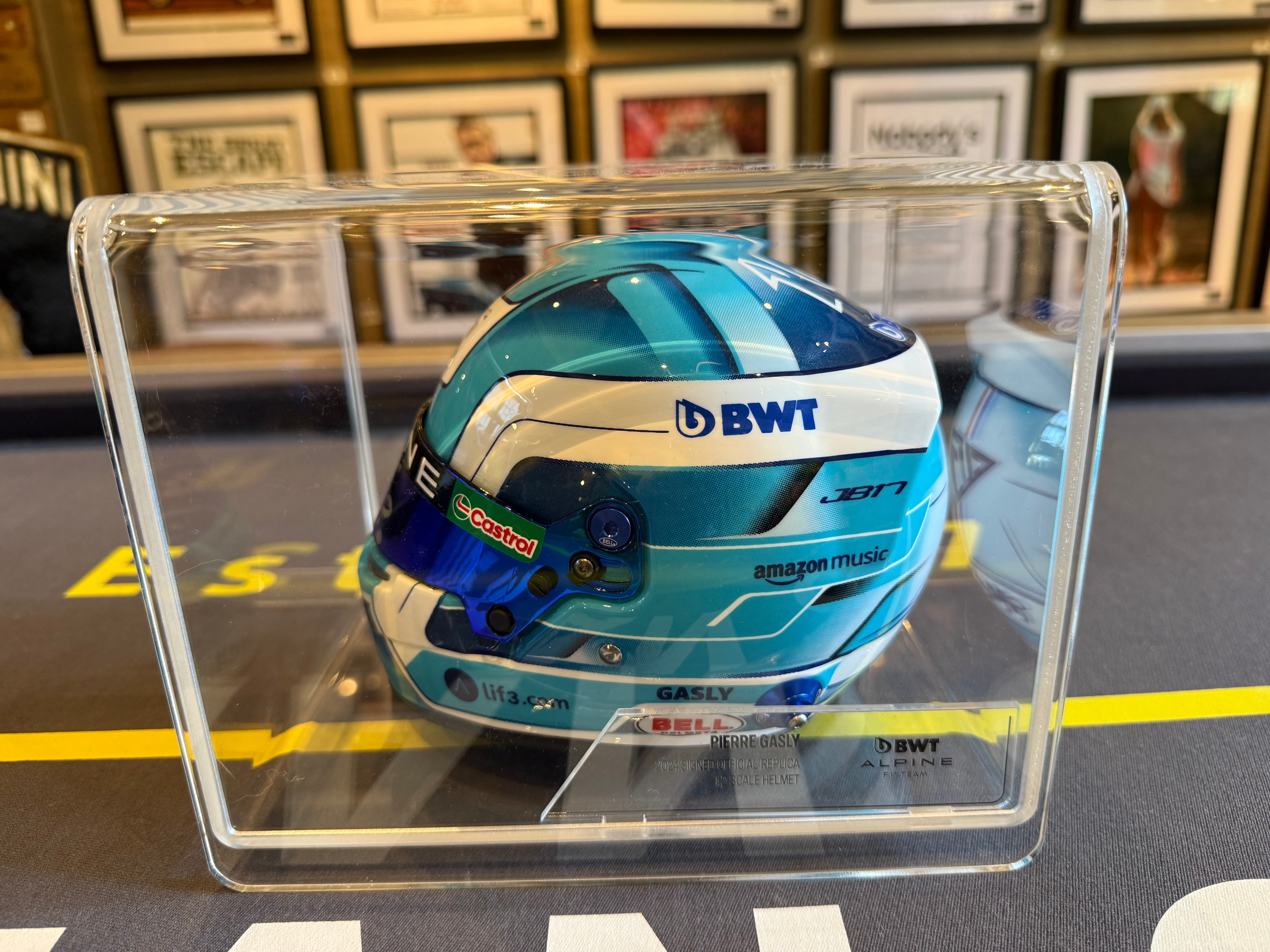 Pierre Gasley Signed Half Scale Helmet in Display Case