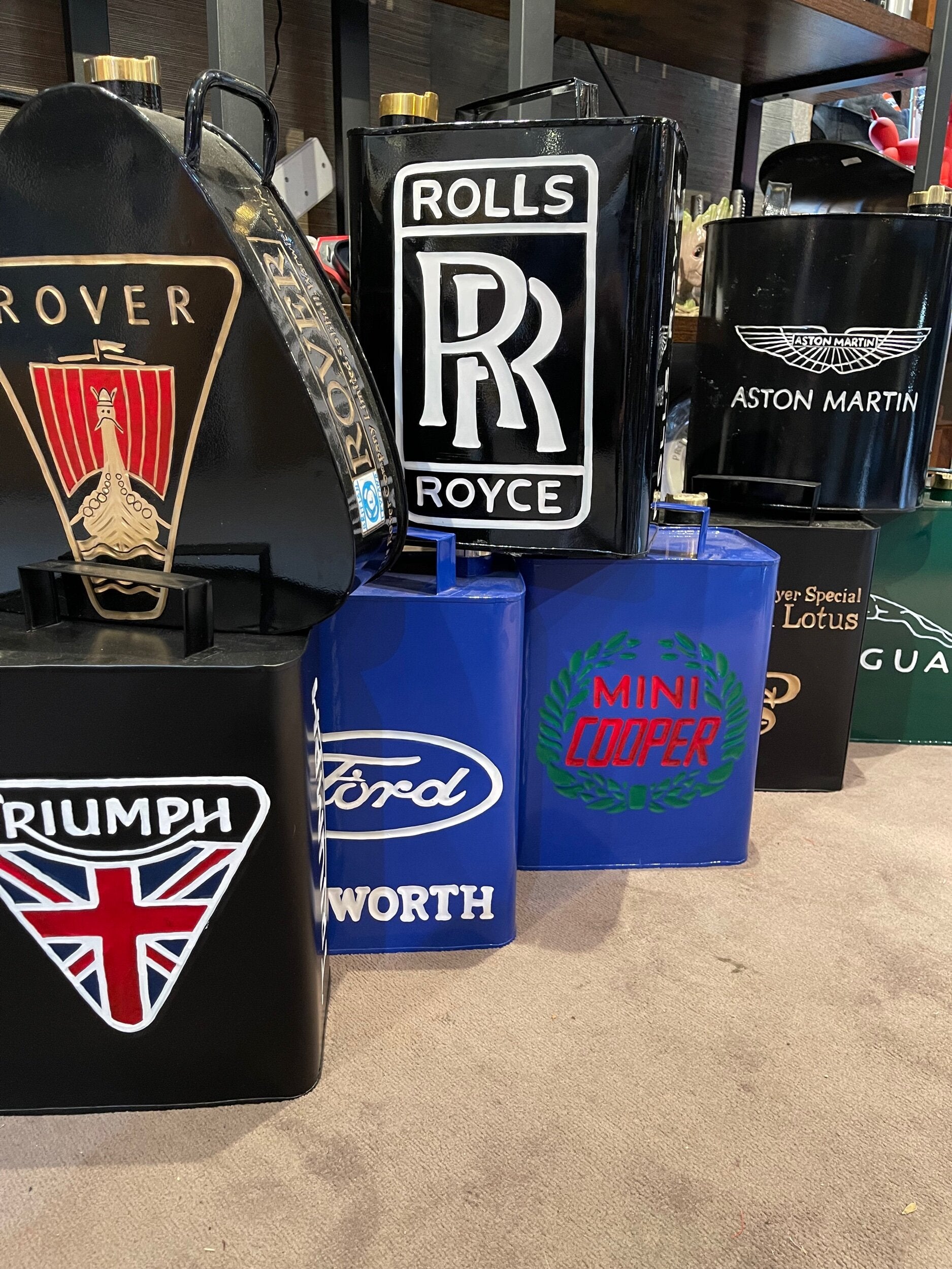 LARGE RETRO VINTAGE STYLE OIL / PETROL CANS various designs makes