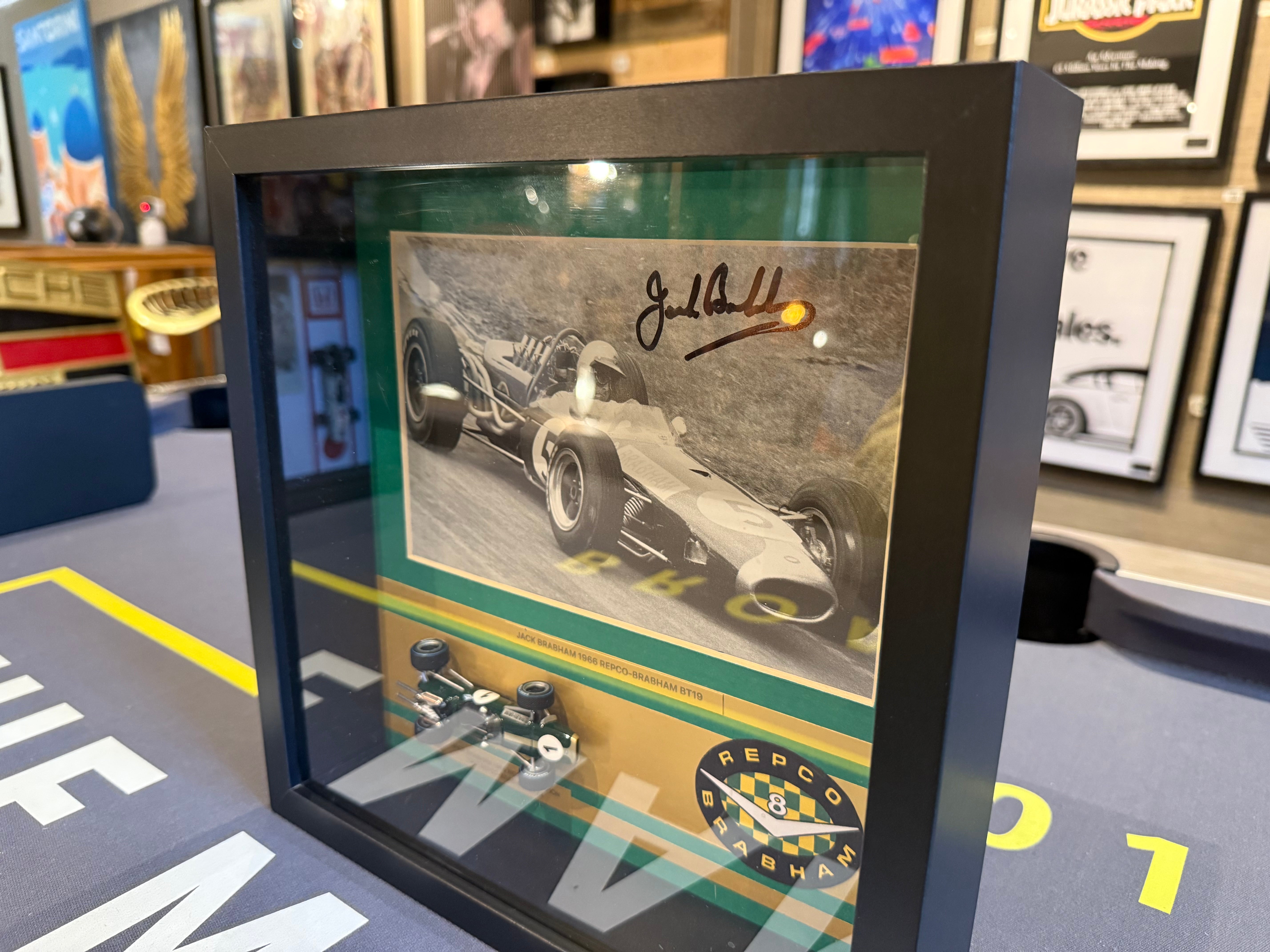 Jack Brabham Signed 1966 BT19 1:24 Scale Race Car Display Piece