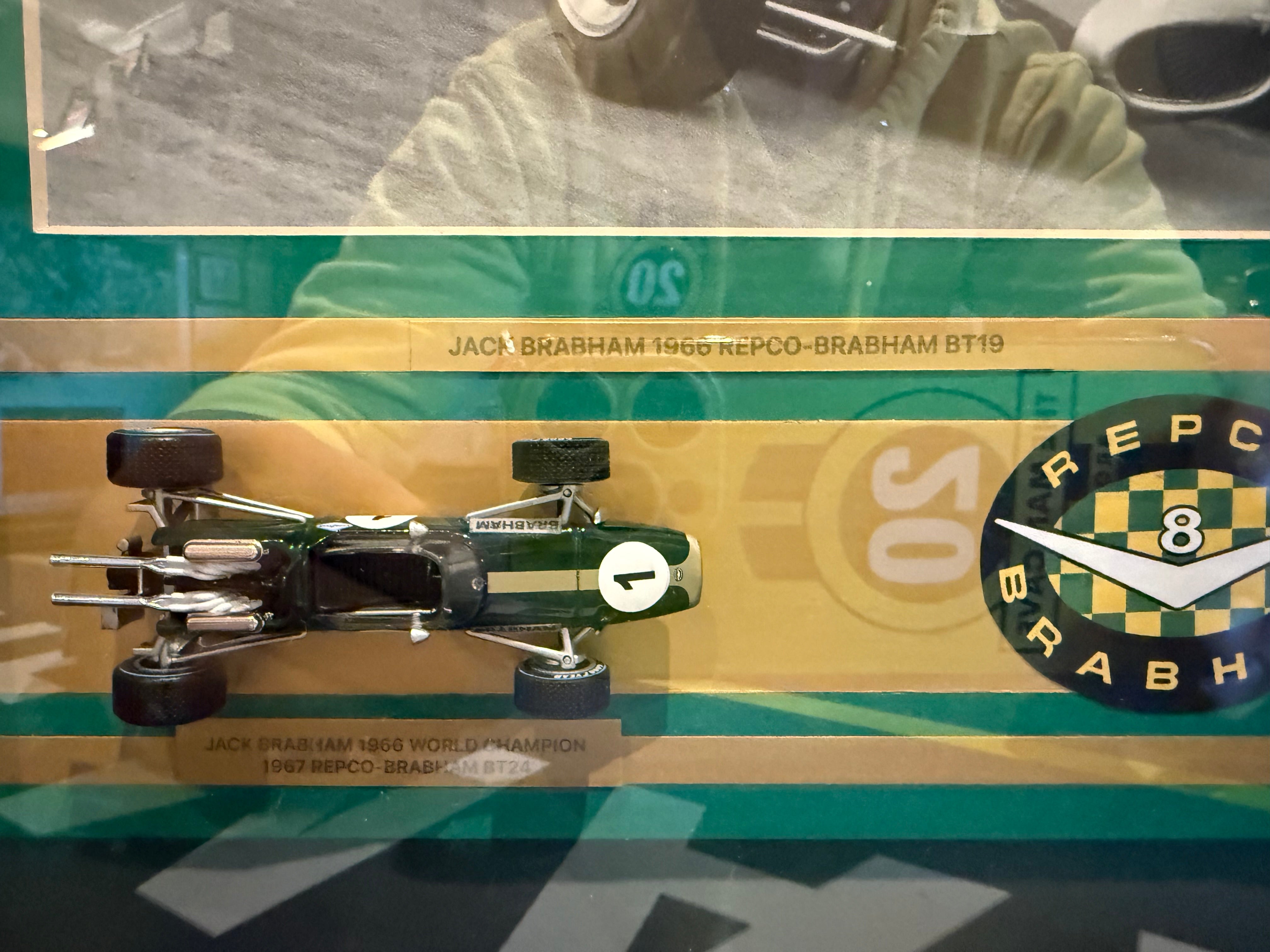 Jack Brabham Signed 1966 BT19 1:24 Scale Race Car Display Piece