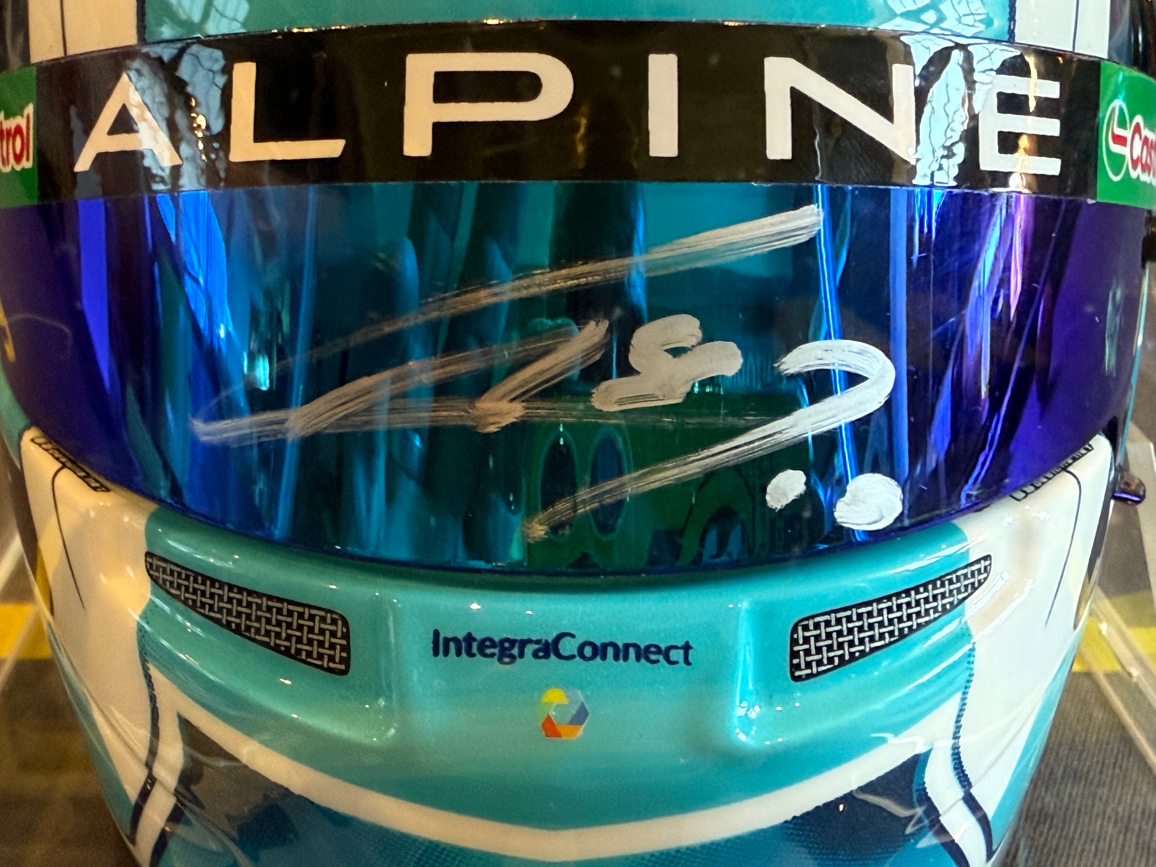 Pierre Gasley Signed Half Scale Helmet in Display Case