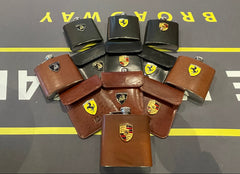 HIP FLASK / KEY POUCH / GIFT SET / RFID / PORSCHE / LAMBORGHINI / FERRAI / KEY RING / SOFT LEATHER