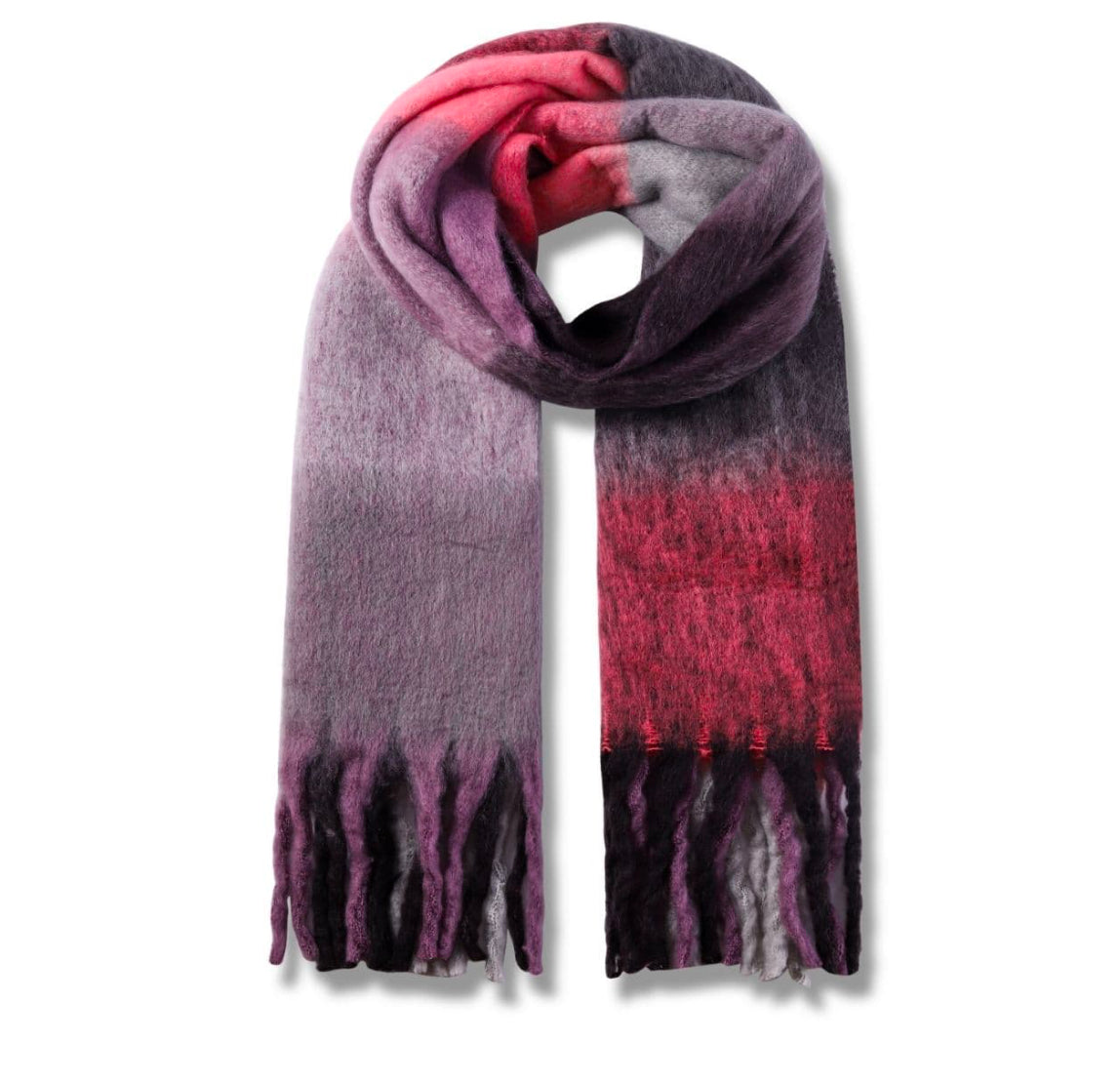 MENS WARM FLUFFY SCARF / SCARVES / UNION JACK SCARF