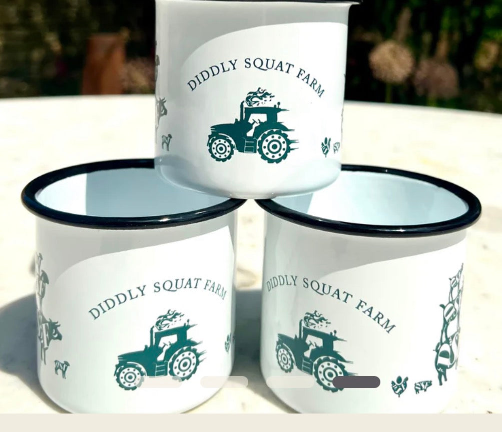 DIDDLY SQUAT FARM SHOP Clarkson's Farm ENAMEL COFFEE MUG / TEA CUP / Jeremy Clarksons Mug