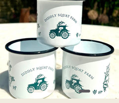 DIDDLY SQUAT FARM SHOP Clarkson's Farm ENAMEL COFFEE MUG / TEA CUP / Jeremy Clarksons Mug