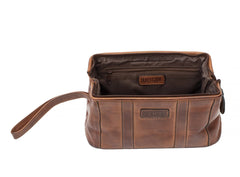 LEATHER RIDGEBACK TRAVEL WASHBAG