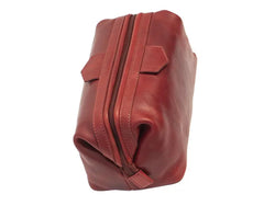 MENS LEATHER TUSCAN TRAVEL TOILETRY WASHBAG / WASH BAG