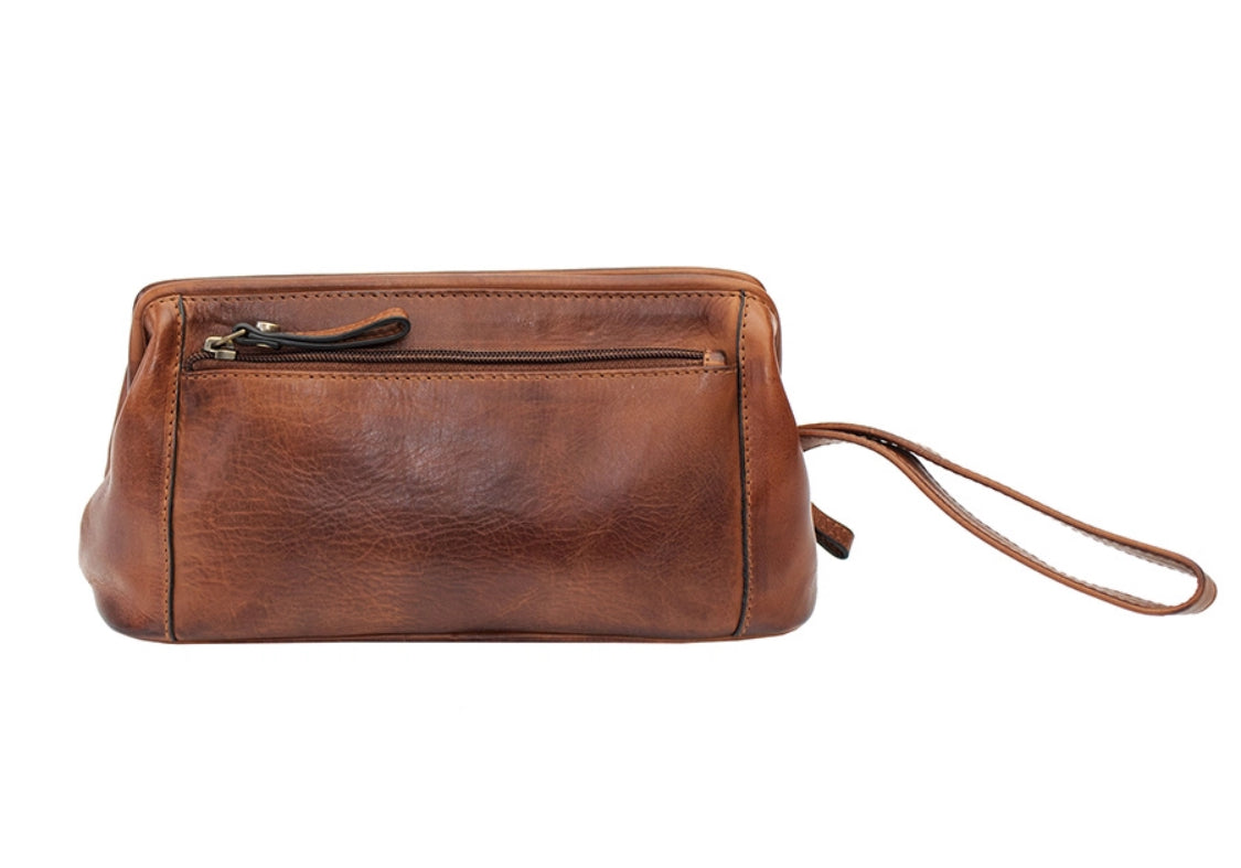 LEATHER RIDGEBACK TRAVEL WASHBAG