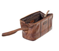 LEATHER RIDGEBACK TRAVEL WASHBAG