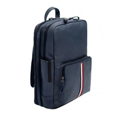 STRIPE SOFT LEATHER LAPTOP BACKPACK