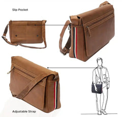 MENS LUXURY SOFT LEATHER LAPTOP BAG