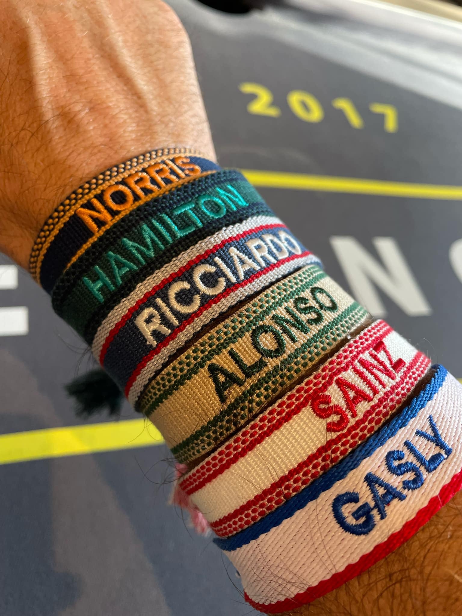 FORMULA ONE WRISTBANDS / BRACELETS/ NORRIS / HAMILTON/ ALONSO