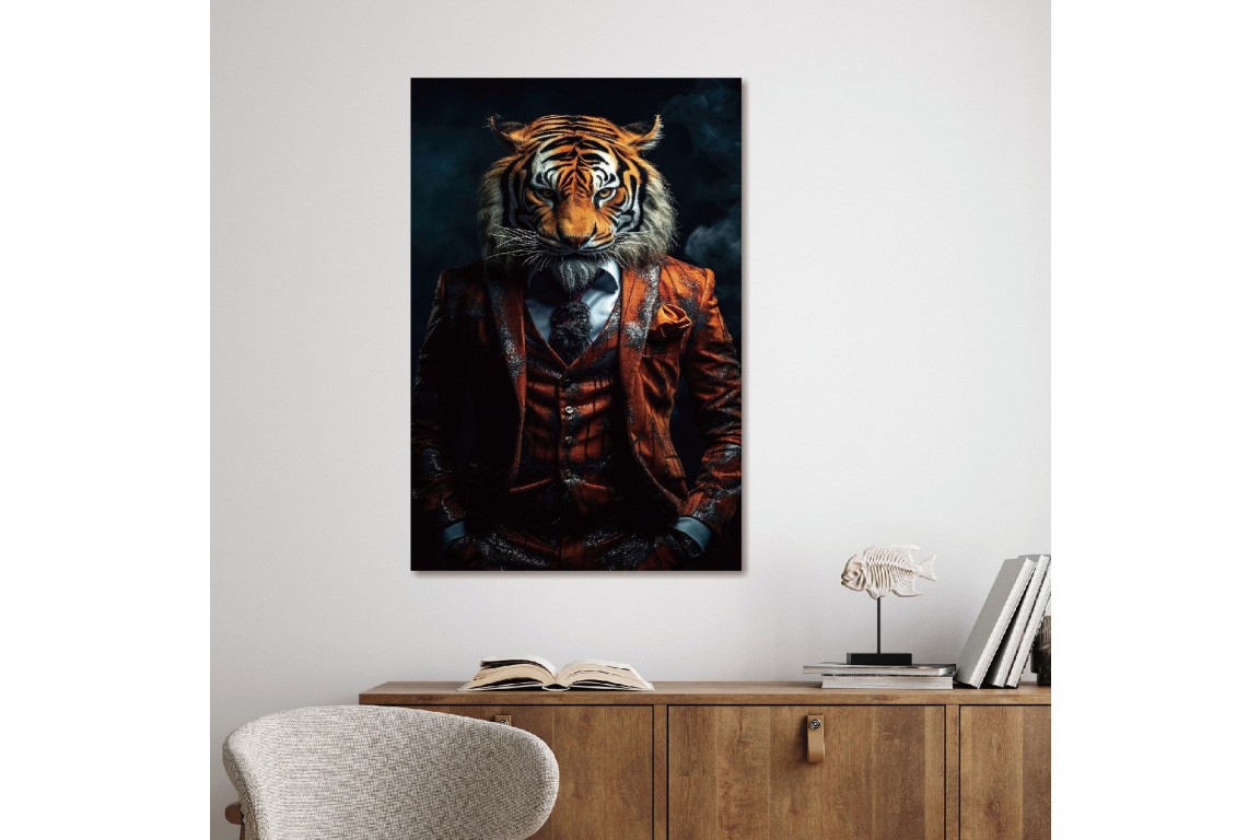 TIGER GLASS WALL ARTWORK/ tempered glass art