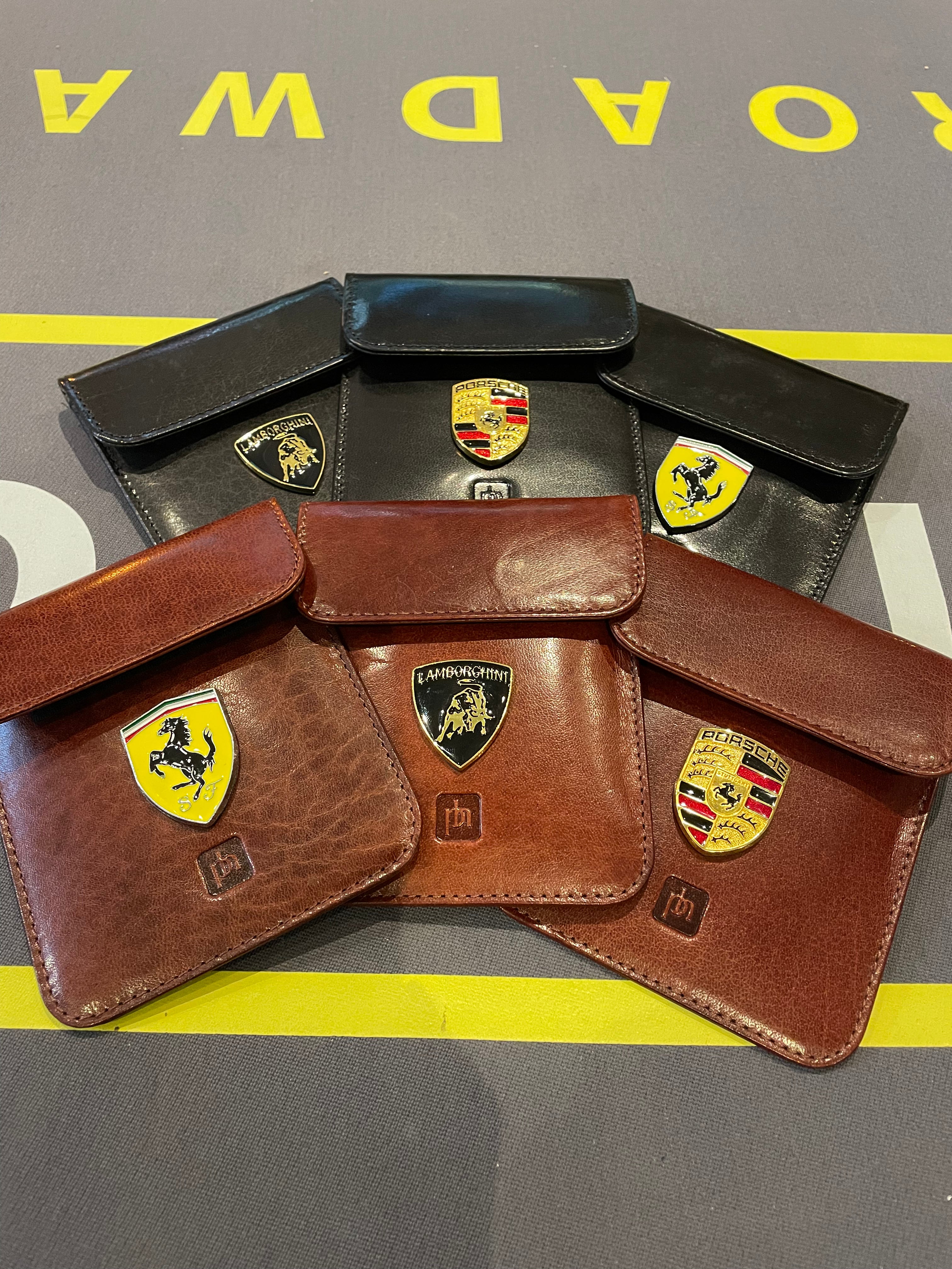 HIP FLASK / KEY POUCH / GIFT SET / RFID / PORSCHE / LAMBORGHINI / FERRAI / KEY RING / SOFT LEATHER