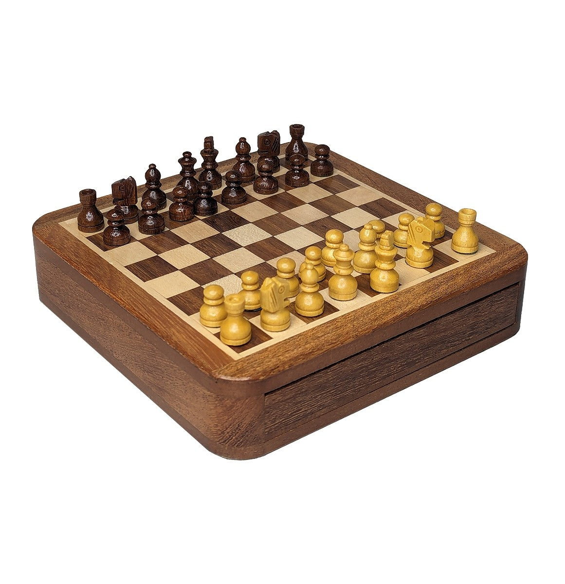 WOODEN MAGNETIC CHESS BOARD / Perfect Travel Companion