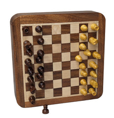 WOODEN MAGNETIC CHESS BOARD / Perfect Travel Companion