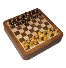 WOODEN MAGNETIC CHESS BOARD / Perfect Travel Companion