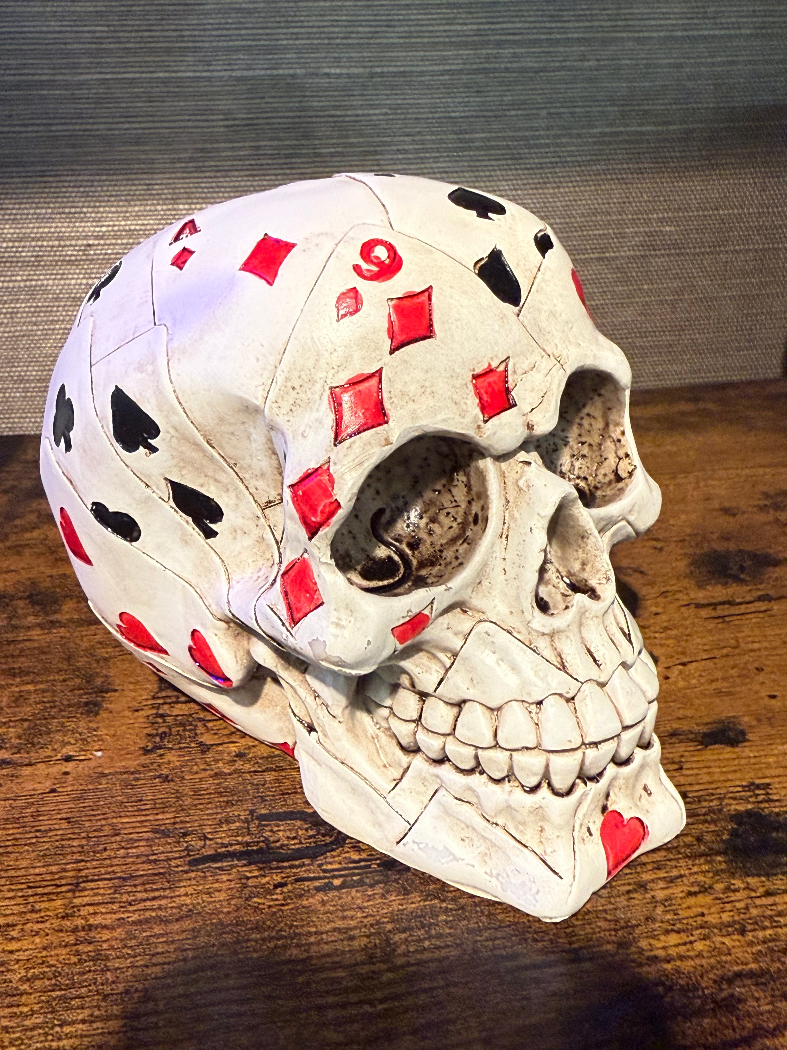 Playing Card Skull Ornament