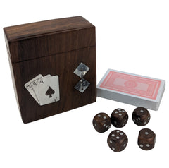 WOODEN CARD & DICE BOX GIFT SET