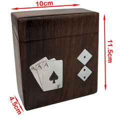 WOODEN CARD & DICE BOX GIFT SET