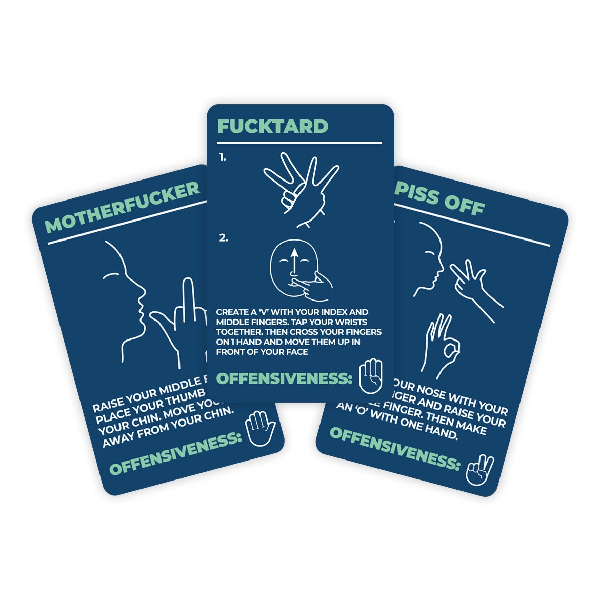 RUDE NOVELTY SWEARING CARD GAMES / SIGN LANGUAGE / FOREIGN SWEAR WORDS