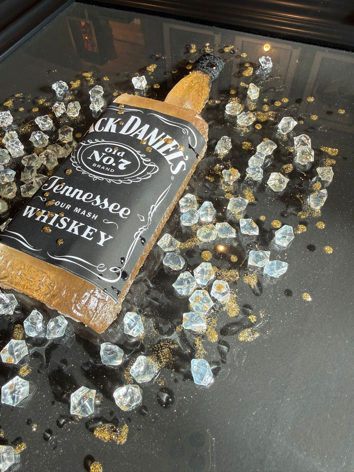 ART CAVE - BOTTLE ART PICTURE 3D / Jack Daniels / Grey Goose 40x40 - The Man Cave Broadway