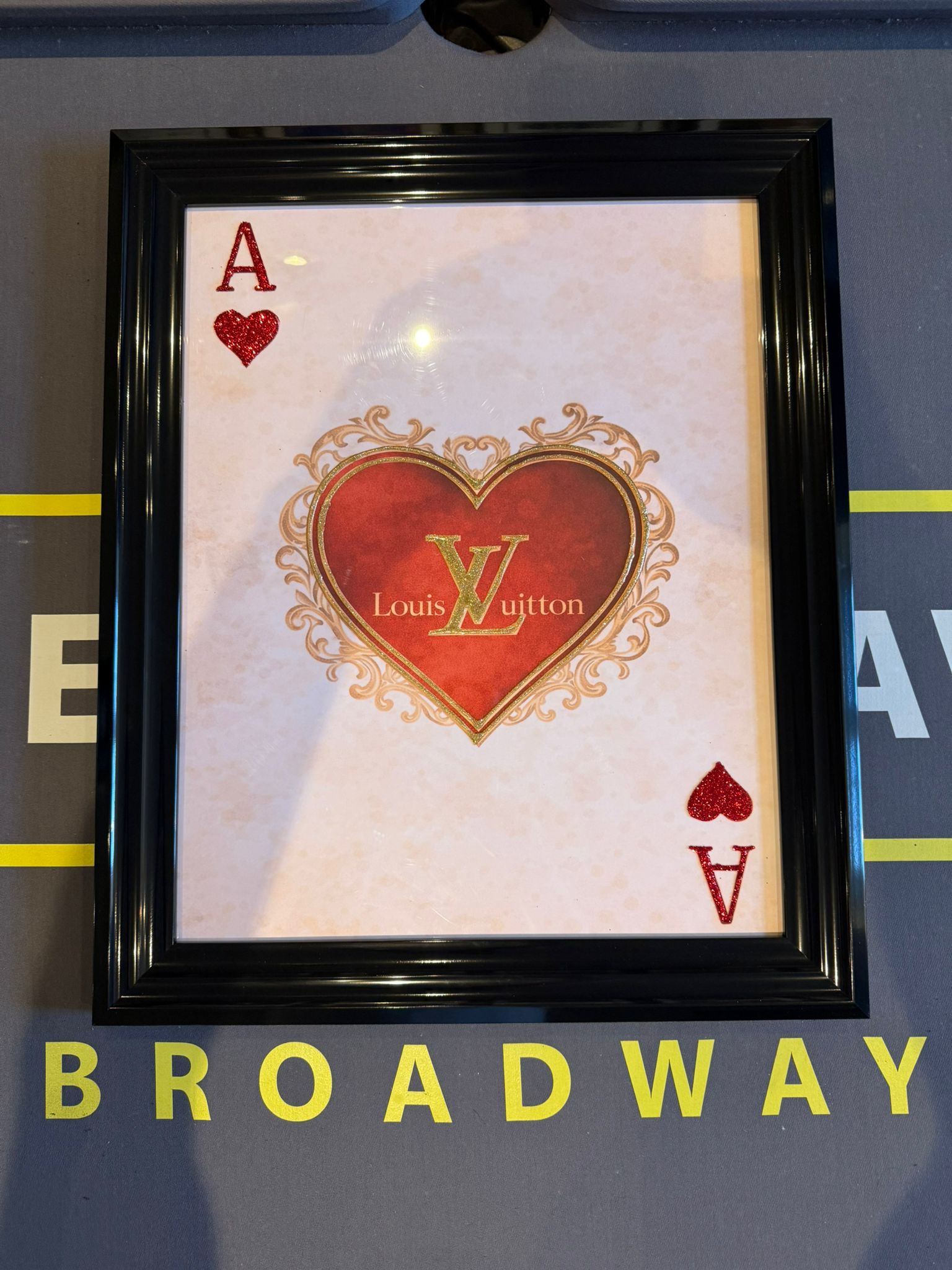 ART CAVE - PLAYING CARD PICTURE 50x40 Ace Clubs / Ace Hearts - The Man Cave Broadway
