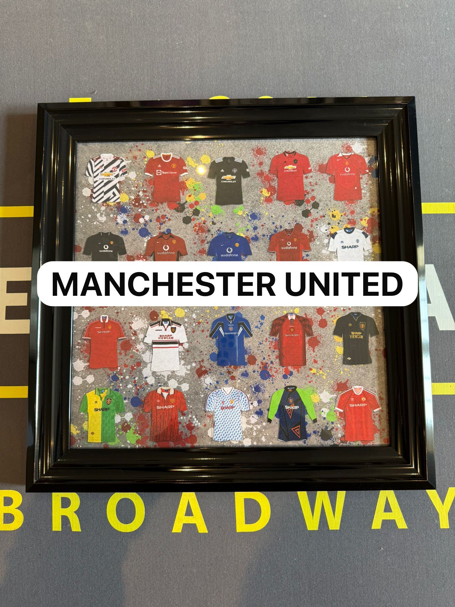 ART CAVE - RETRO FOOTBALL SHIRT PICTURE 40x40 - The Man Cave Broadway