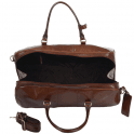 MENS LARGE LUXURY LEATHER WEEKEND HOLDALL / DUFFELL BAG