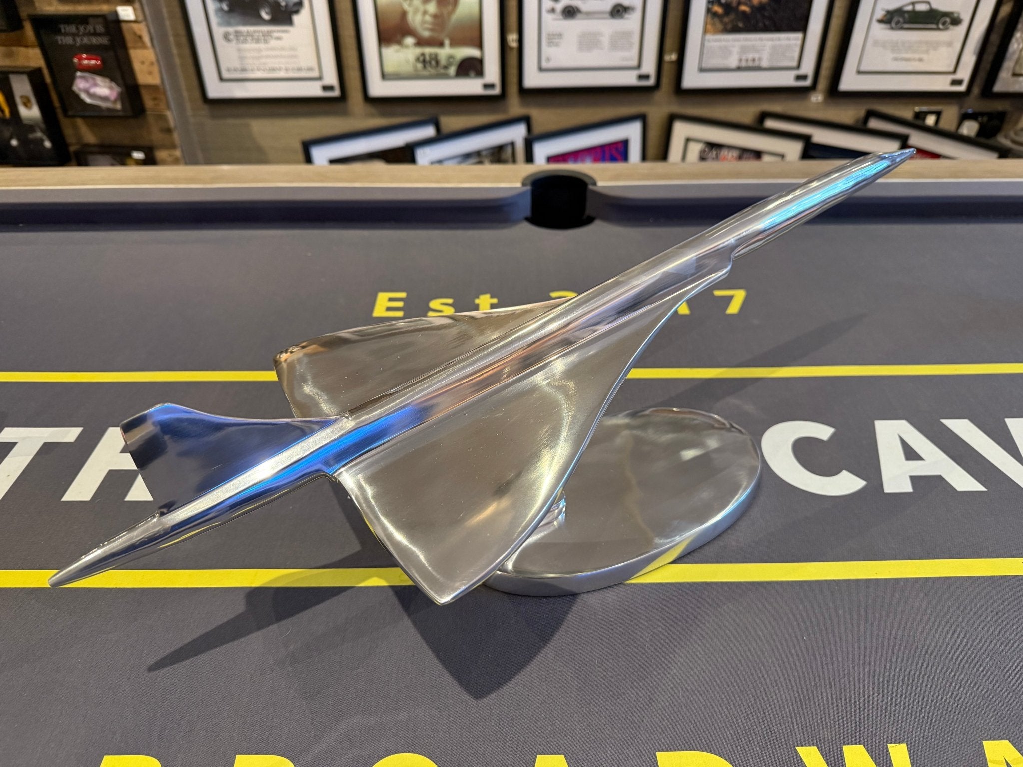 Beautiful Polished Aluminium Large Concorde Desk Model - The Man Cave Broadway