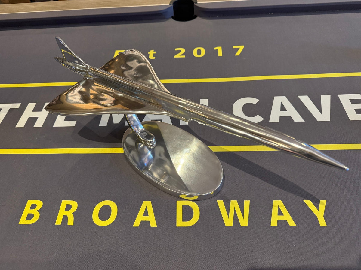 Beautiful Polished Aluminium Large Concorde Desk Model - The Man Cave Broadway