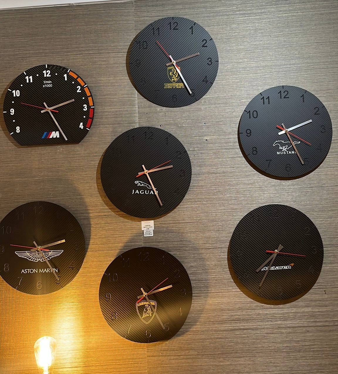 Carbon Fibre Unique Car Clocks - The Man Cave Broadway