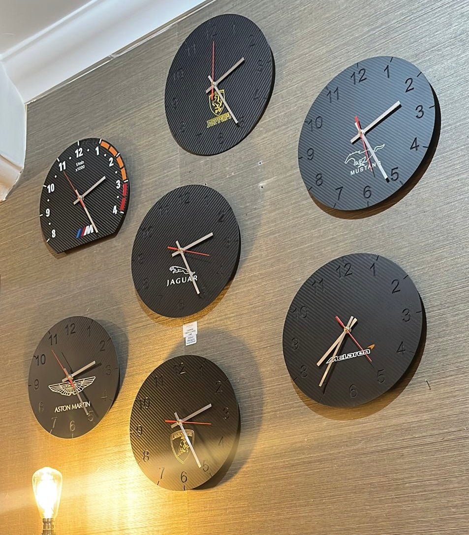 Carbon Fibre Unique Car Clocks - The Man Cave Broadway