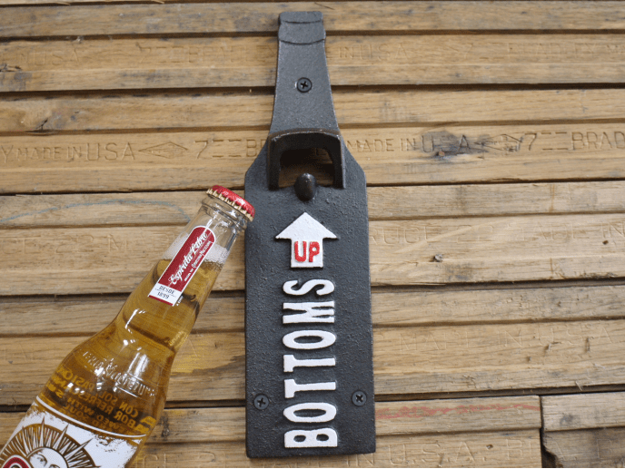 CAST IRON FUN BAR BOTTLE OPENERS / WOODEN / VARIOUS - The Man Cave Broadway