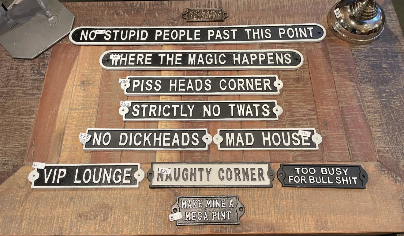 CAST IRON SIGNS - Funny Bar / Quotes - The Man Cave Broadway