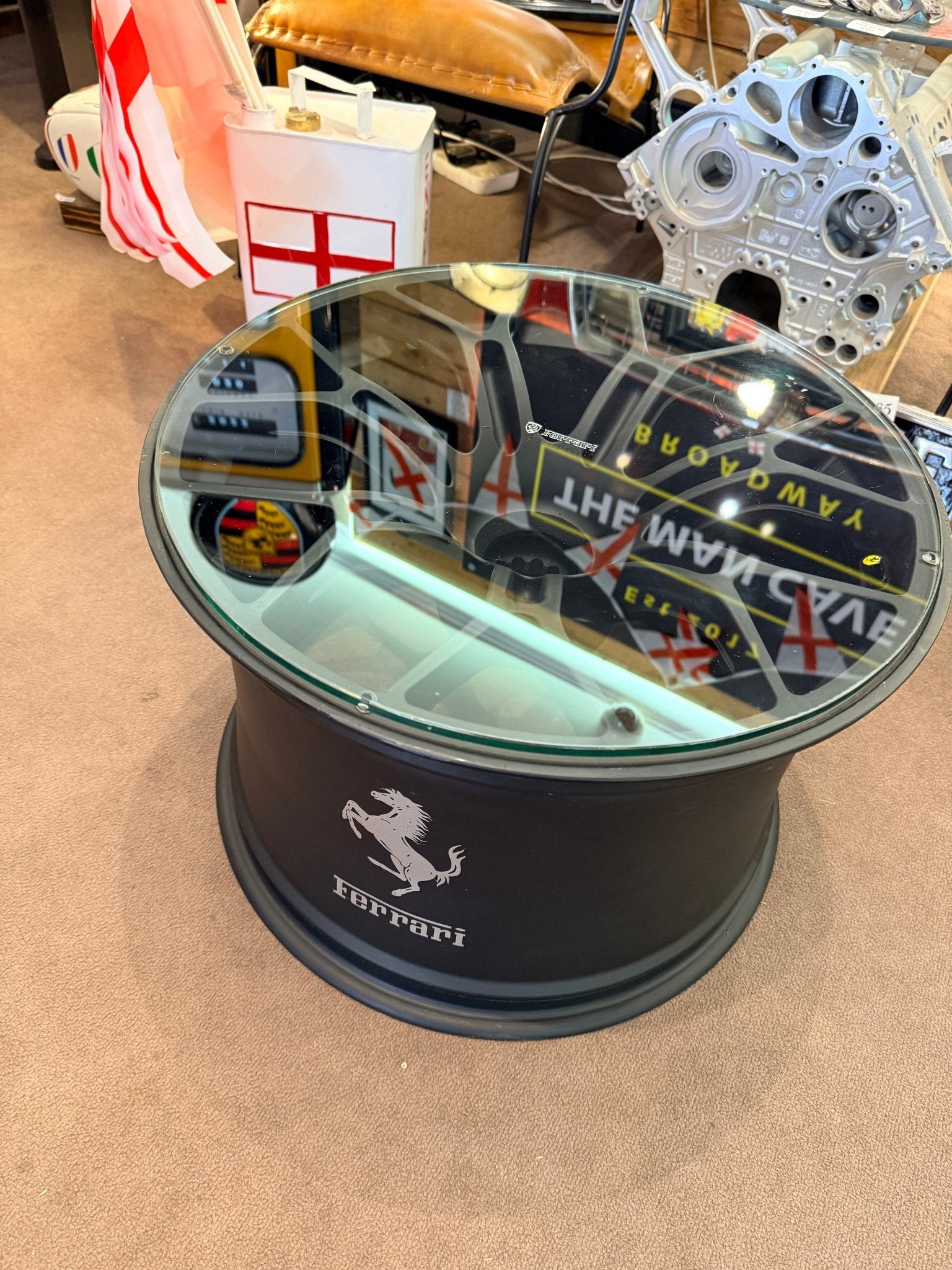 Ferrari 488 Challenge Race Wheel Table / Furniture - The Man Cave Broadway