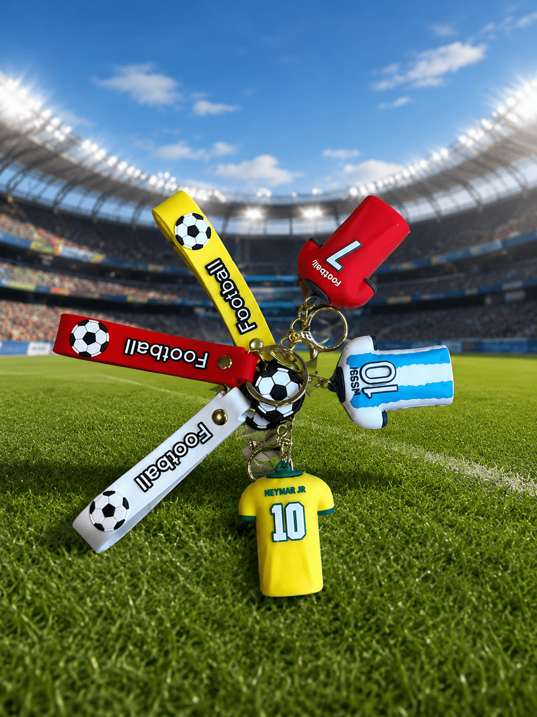 FOOTBALL HERO KEYRINGS MESSI / RONALDO Football - The Man Cave Broadway